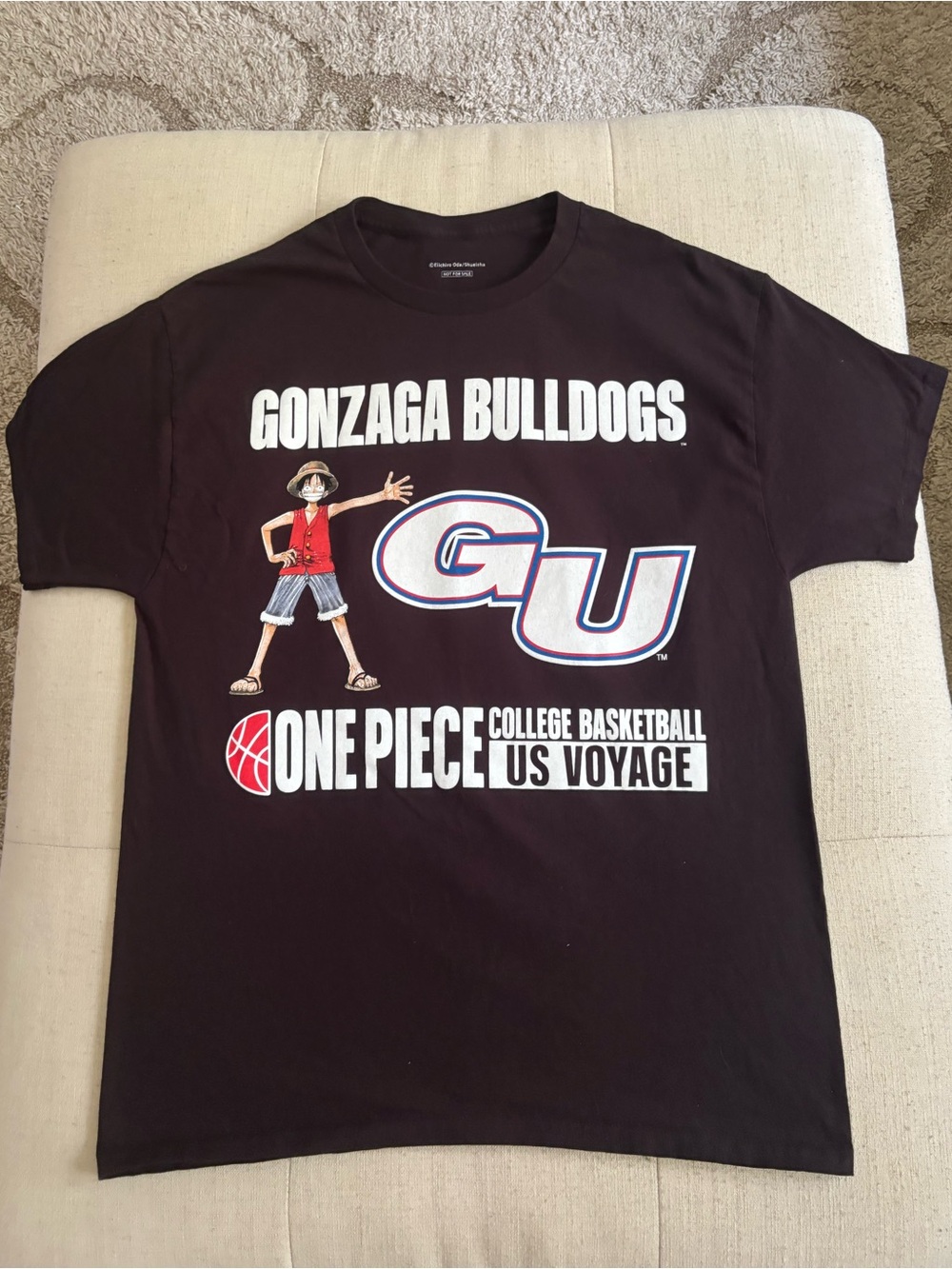 One Piece College Basketball US Voyage Gonzaga T-Shirt SZ L - Picture 3 of 4